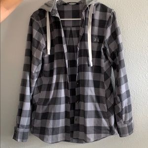 Under Armour button down with hoodie (men’s)